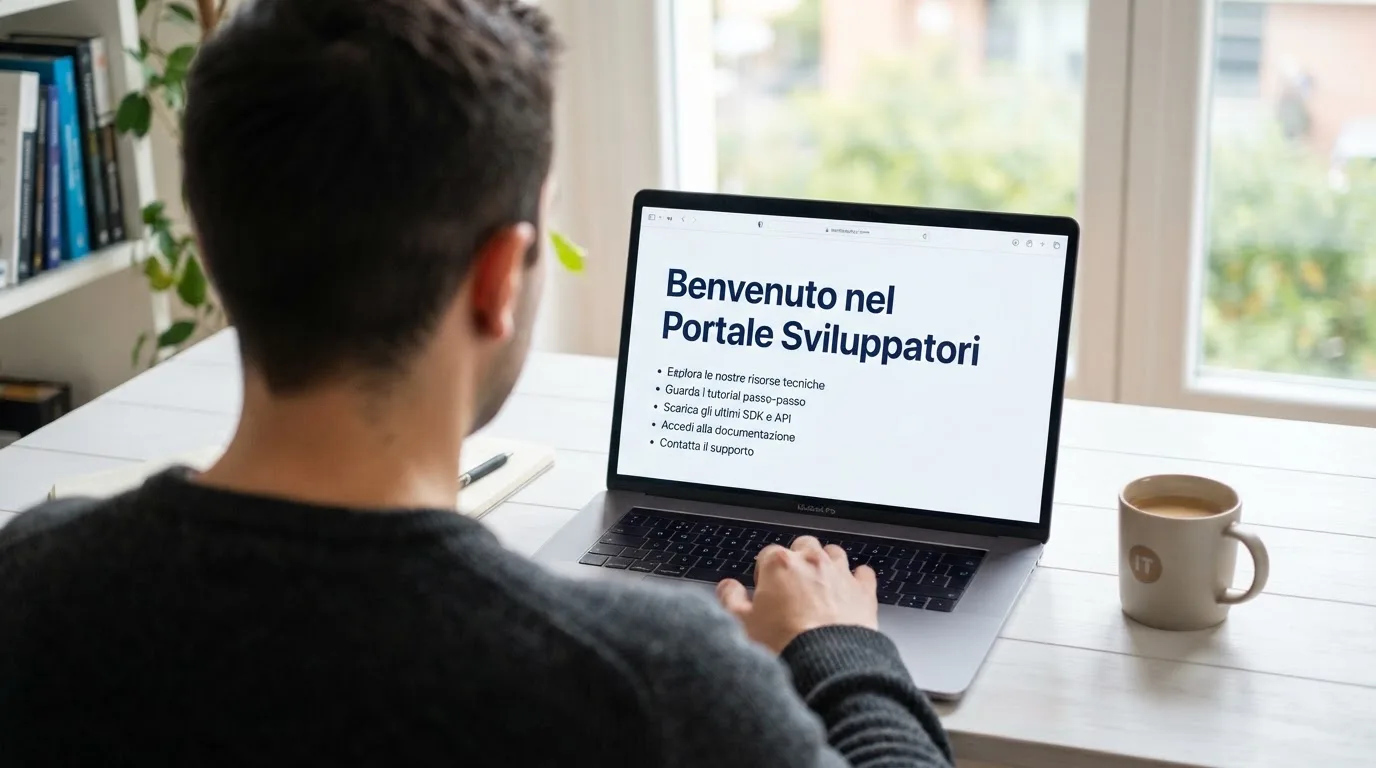 Persona davanti a un portatile che legge una pagina informativa sul gioco online in Italia — casino deposito minimo 1, 5, 10 e 20 euro