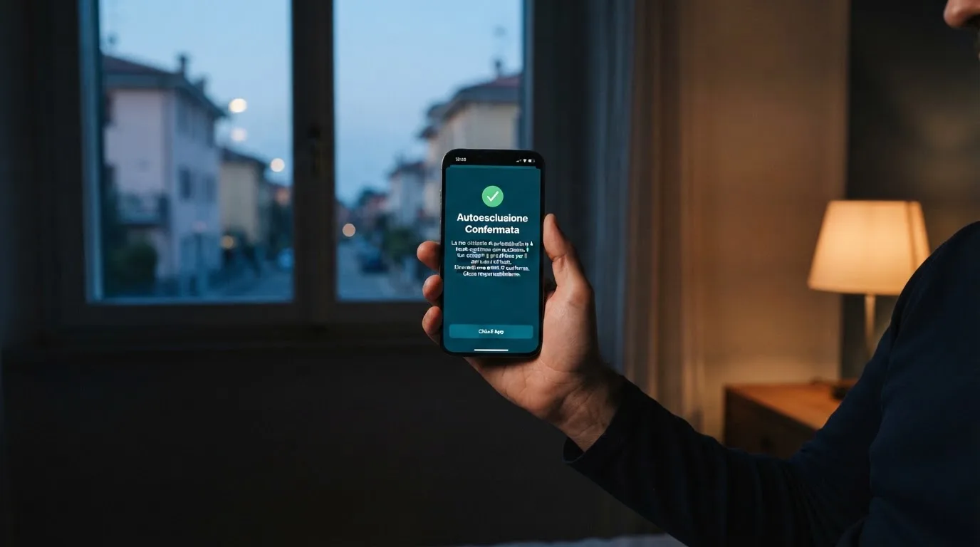 Mano che tiene uno smartphone accanto a una finestra, luce serale tranquilla — casino online con cie