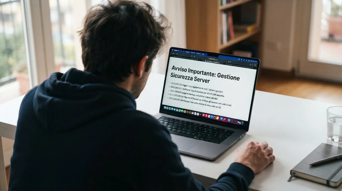 Persona davanti a un portatile che legge una pagina informativa sul gioco online in Italia — casino senza codice fiscale